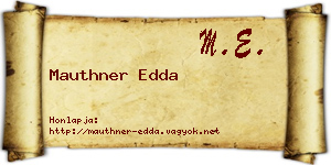 Mauthner Edda névjegykártya